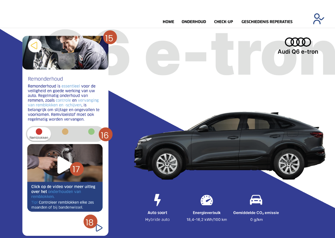 AutoFit brake maintenance screen